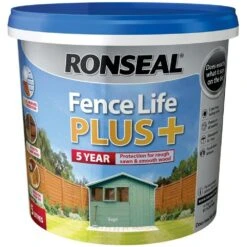 Ronseal 5 Litre Sage Green Fence Life Plus Paint