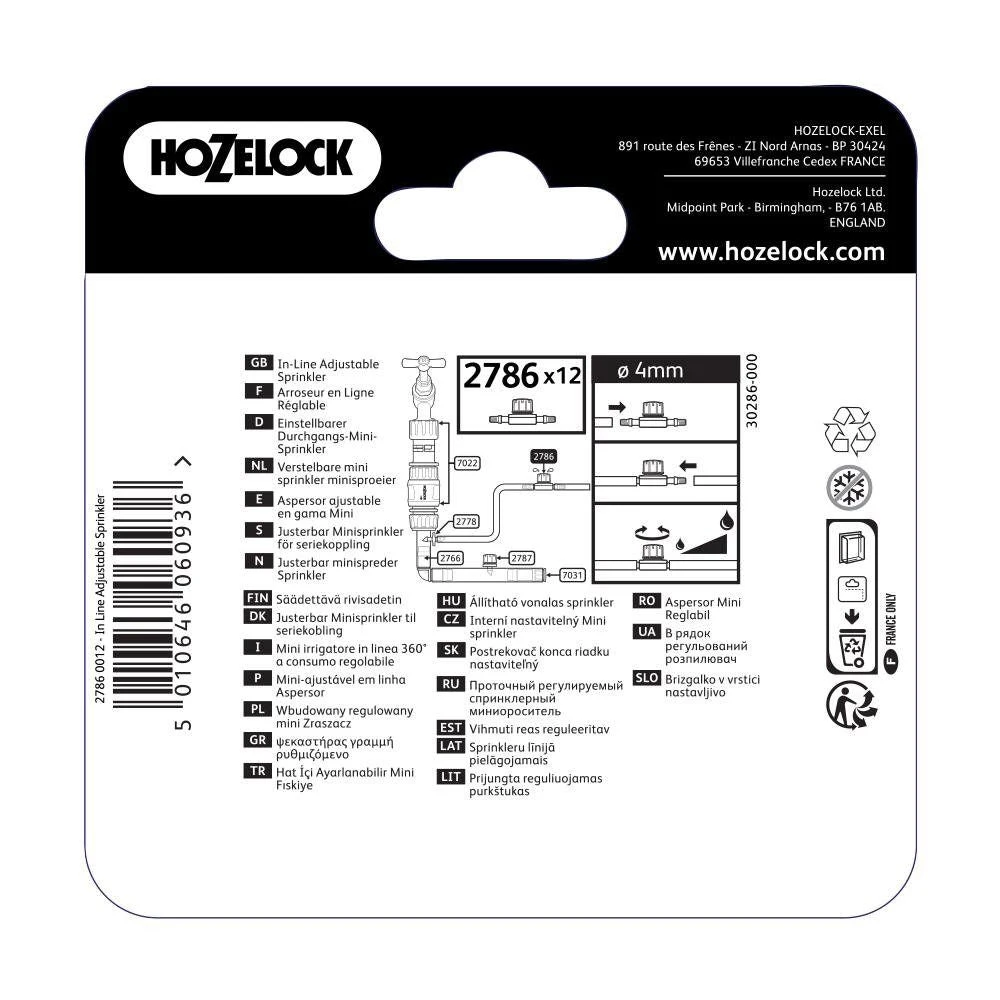 Hozelock 360? Adjustable In Line Mini Sprinkler (Pack Of 12) - Image 3