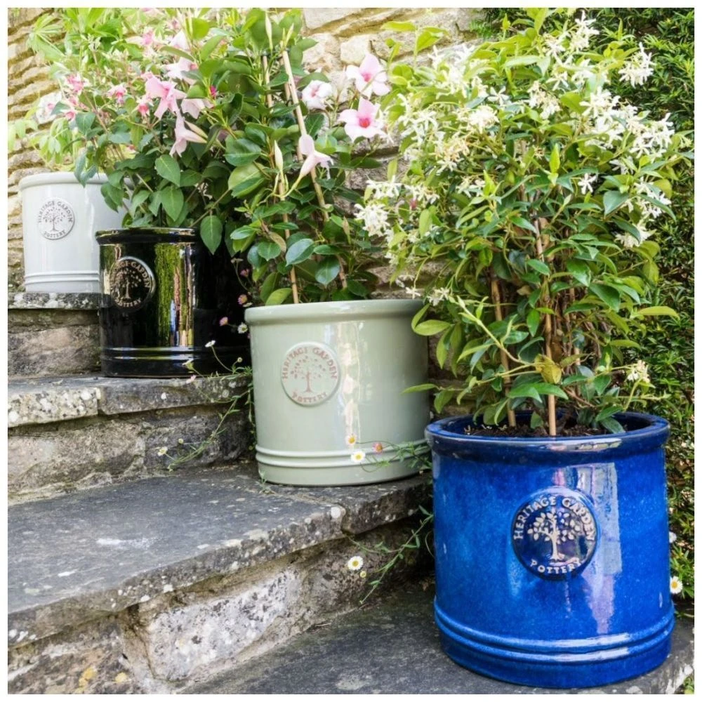 Woodlodge 38cm Mint Green Glazed Heritage Cylinder Pot - Image 2