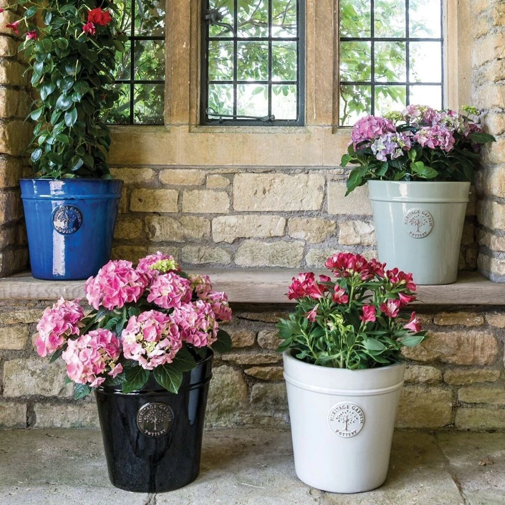 Woodlodge 33cm Pastel Grey Glazed Heritage Pot - Image 2