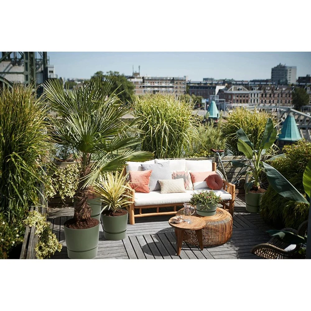 Elho 25cm Leaf Green Greenville Round Planter - Image 5