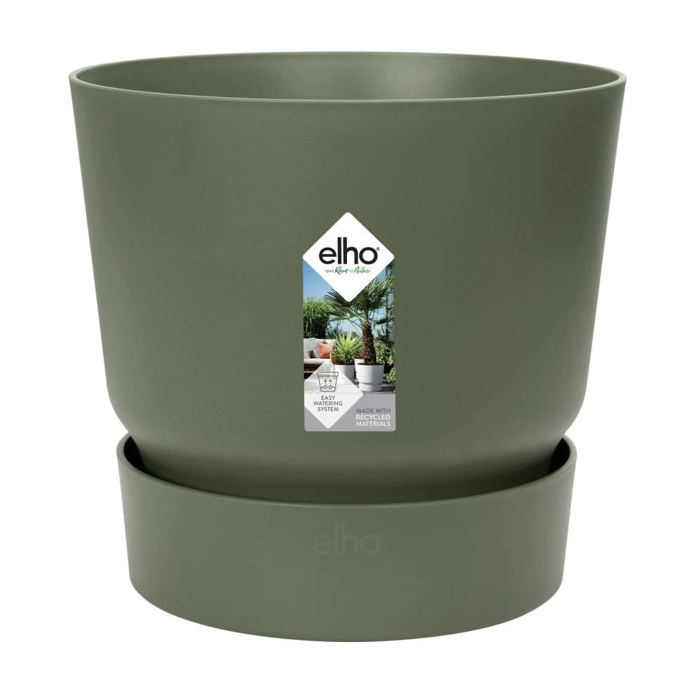 Elho 25cm Leaf Green Greenville Round Planter
