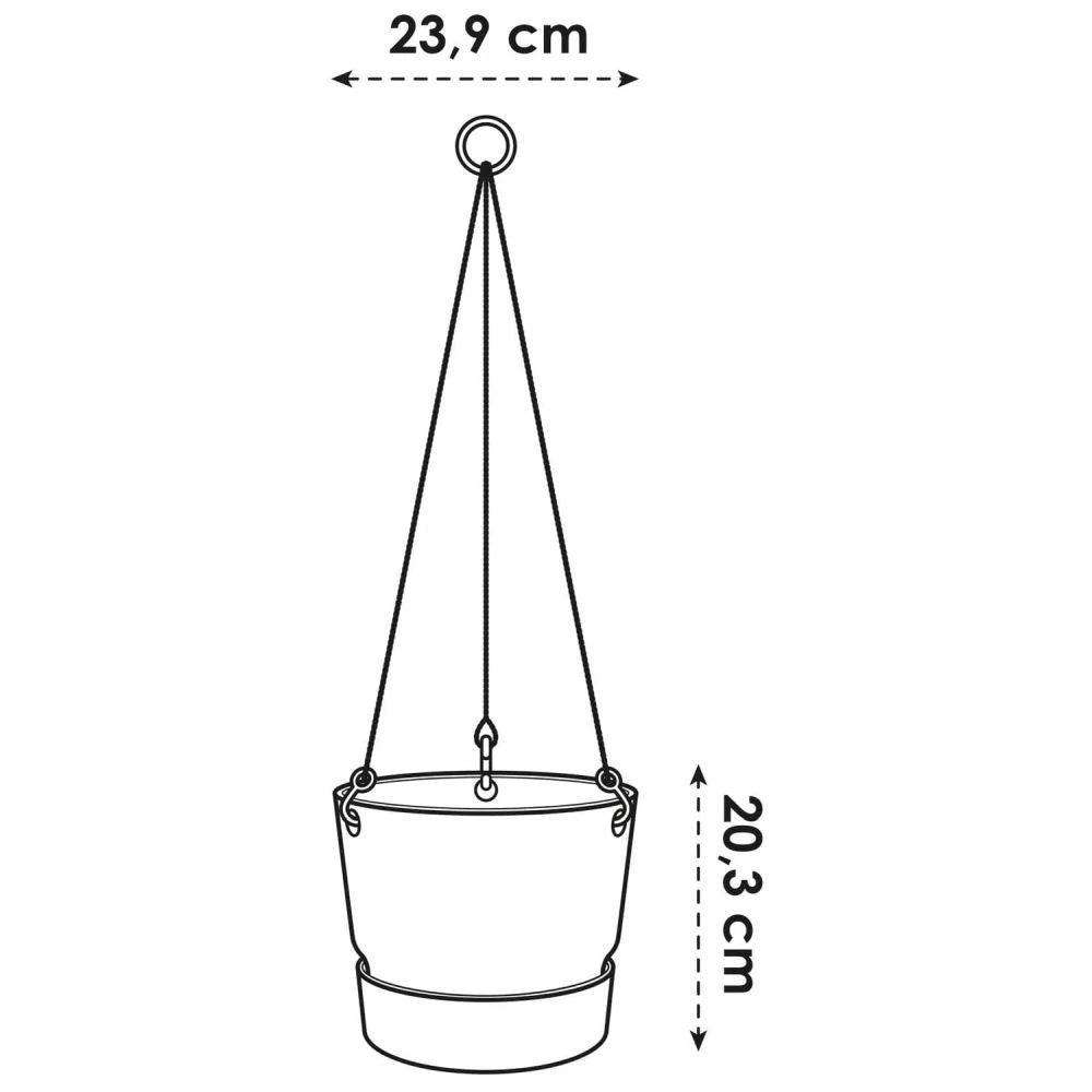 Elho 24cm Leaf Green Greenville Hanging Basket Planter - Image 3